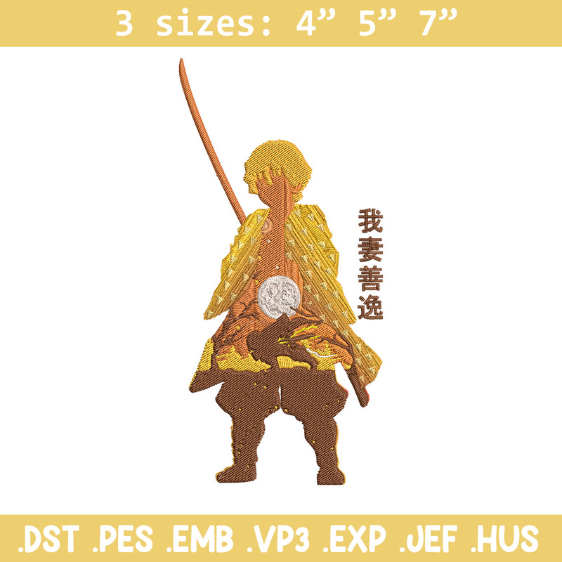 Zenitsu poster Embroidery Design,Demon slayer Embroidery,Embroidery File, Anime Embroidery,Anime shirt, Digital download.jpg