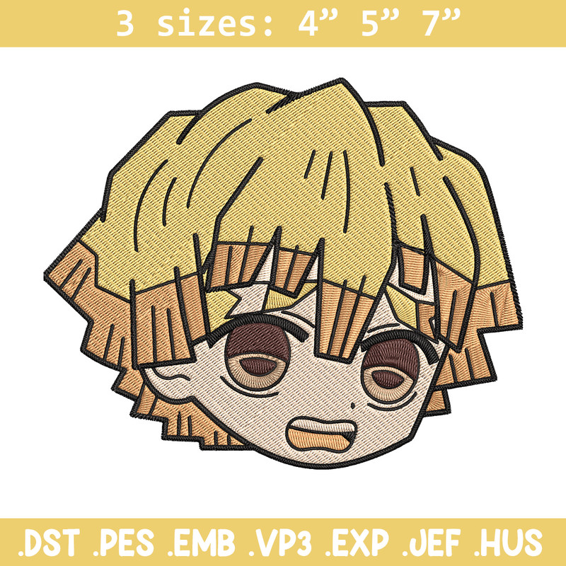 Zenitsu sticker Embroidery Design, Demon slayer Embroidery, Embroidery File, Anime Embroidery, Digital download.jpg