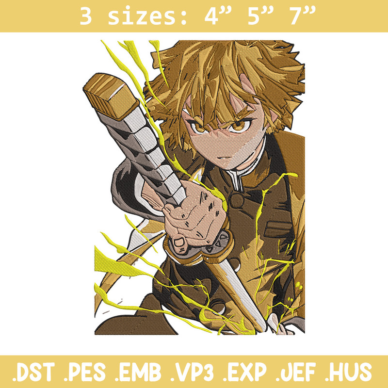 Zenitsu thunder Embroidery Design,Demon slayer Embroidery, Embroidery File,Anime Embroidery,Anime shirt,Digital download.jpg