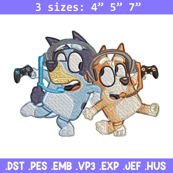 Bluey bingo headphones Embroidery, Bluey Embroidery, Embroidery File, cartoon shirt, cartoon design, Digital download..jpg