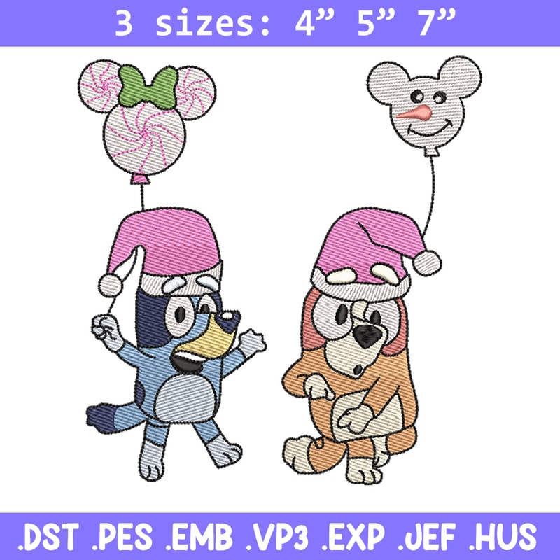 Bluey chrismas embroidery design, Bluey embroidery, Chrismas design, Embroidery file, Embroidery shirt, Digital download.jpg