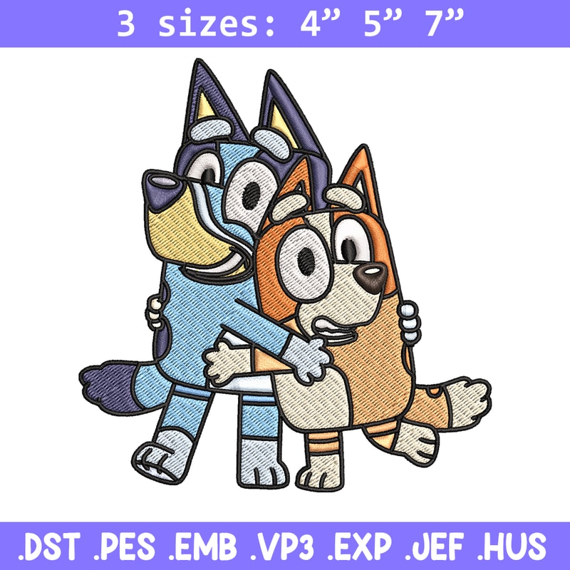 Mom and Dad Bluey Embroidery, Bluey Embroidery, Embroidery File, cartoon design, cartoon shirt, Digital download..jpg