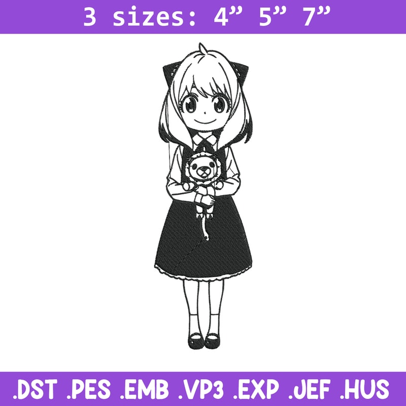 Anya Forger Embroidery Design, Spy x family Embroidery, Embroidery File, Anime Embroidery, Anime shirt,Digital download.jpg