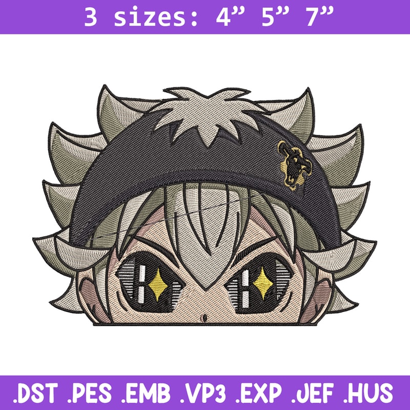 Asta Peeker Embroidery Design, Black clover Embroidery, Embroidery File, Anime Embroidery, Anime shirt,Digital download..jpg