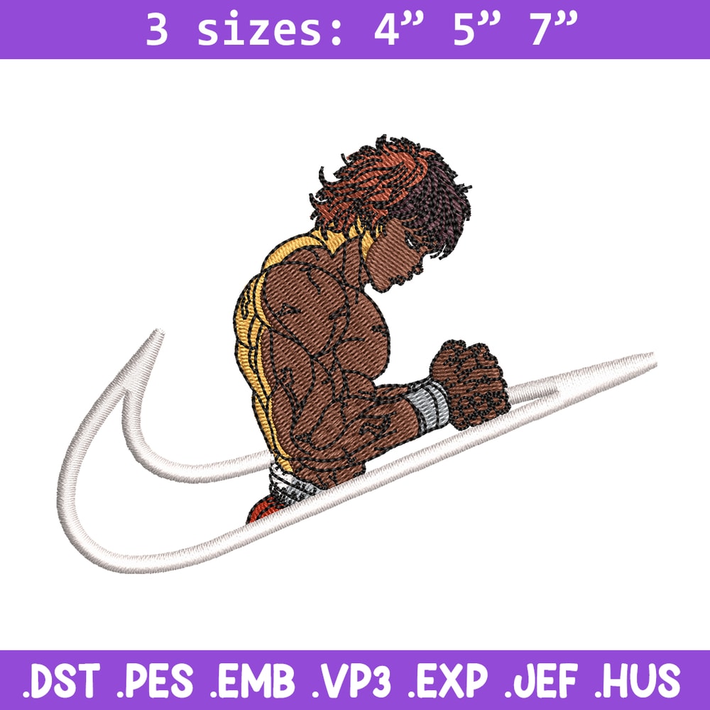 Baki Hanma embroidery design, Baki embroidery, Nike design, anime design, embroidery file, anime shirt, Digital download.jpg