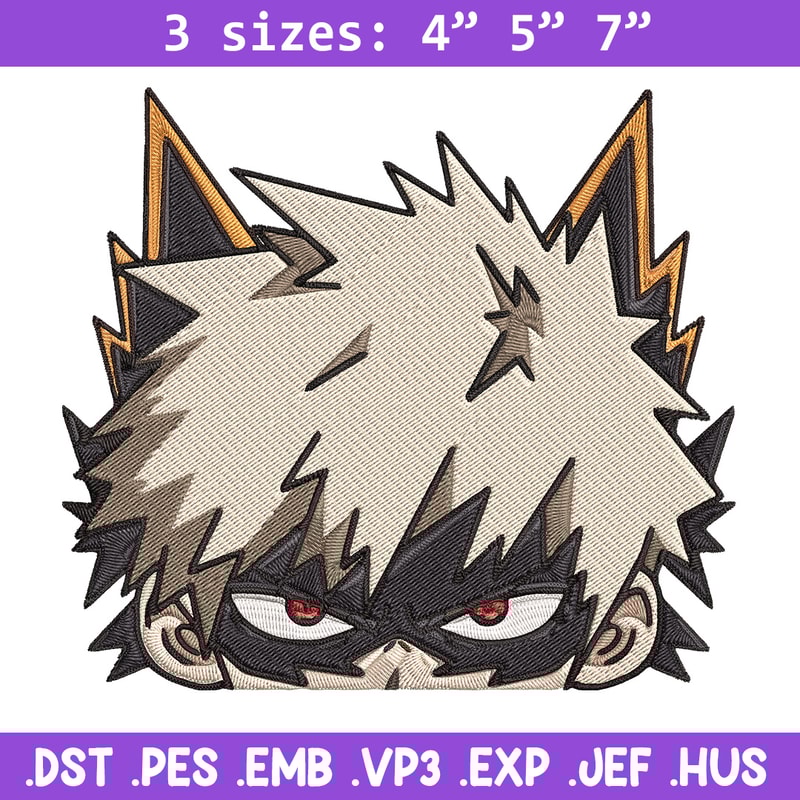 Bakugo Peeker Embroidery Design, Mha Embroidery, Embroidery File, Anime Embroidery, Anime shirt, Digital download.jpg