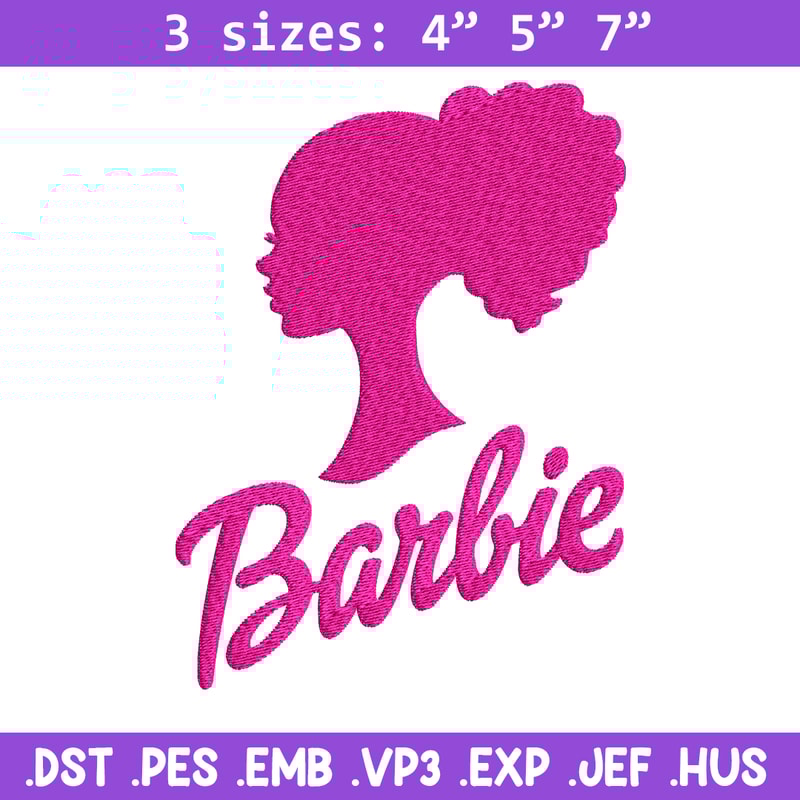 Barbie logo and her Embroidery, Barbie logo Embroidery, logo design, Embroidery File, logo shirt, Digital download..jpg