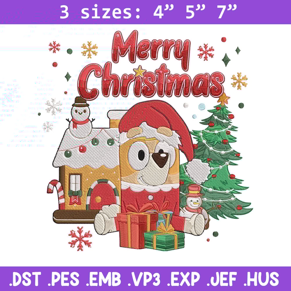 Bingo merry chrismas Embroidery Design,Bluey Embroidery, Embroidery File, Chrismas Embroidery, Digital download.jpg