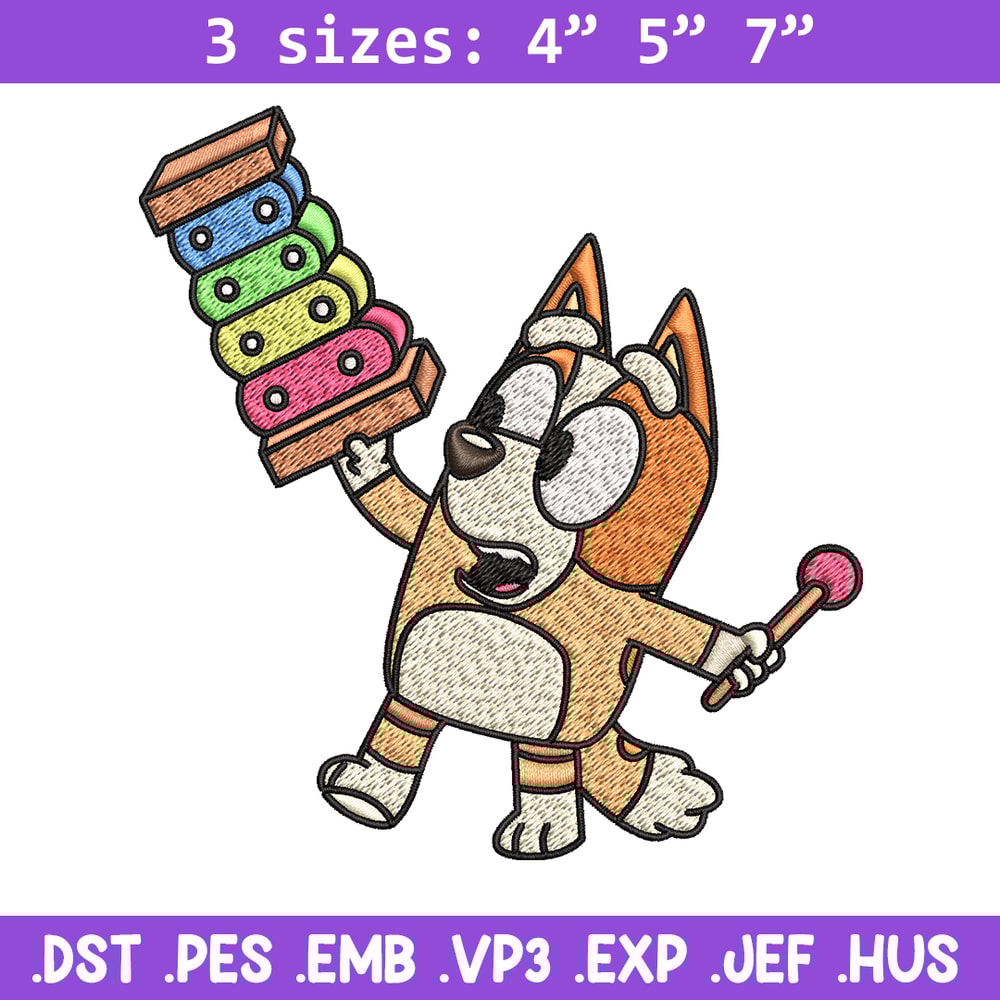 Bluey Bingo Embroidery, Bluey cartoon Embroidery, Embroidery File, cartoon design, cartoon shirt, Digital download..jpg