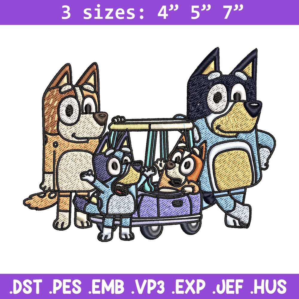 Bluey family embroidery design, Bluey Embroidery, Embroidery File, cartoon design, cartoon shirt, Digital download..jpg