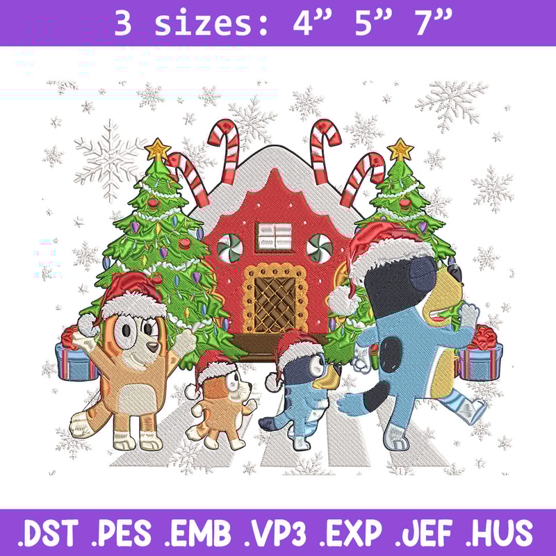 Bluey family Embroidery Design,Bluey Embroidery, Embroidery File, Chrismas Embroidery, Anime shirt, Digital download.jpg
