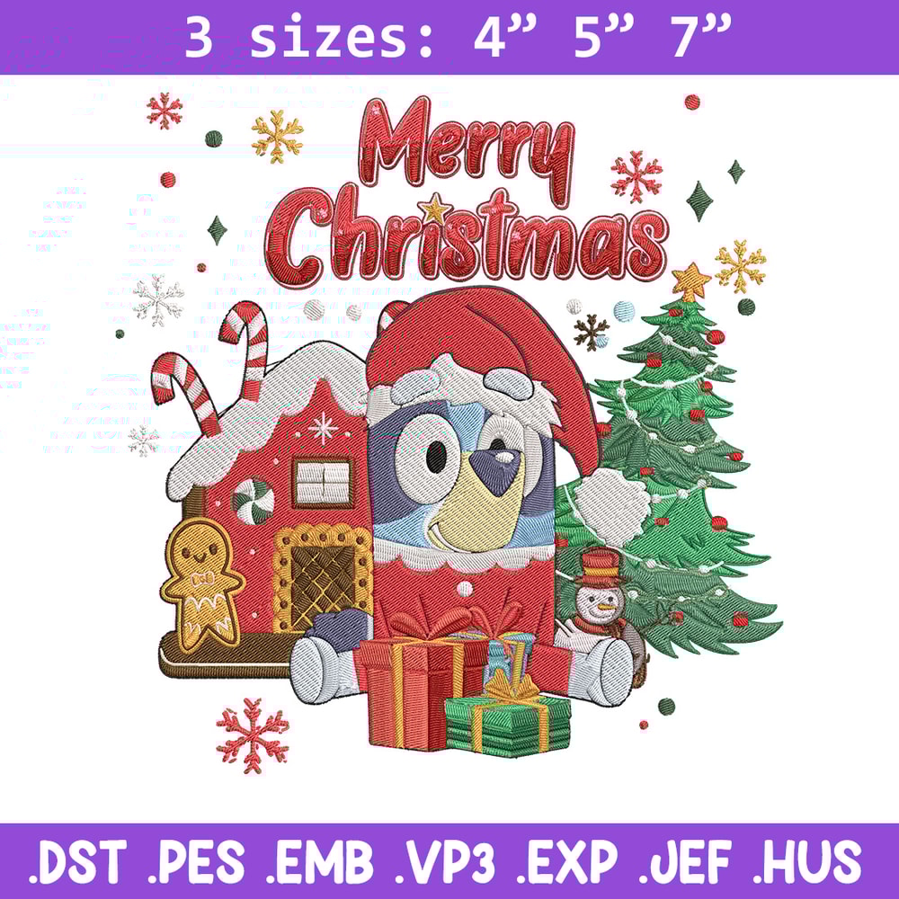 Bluey merry chrismas Embroidery Design,Bluey Embroidery, Embroidery File, Chrismas Embroidery, Digital download.jpg