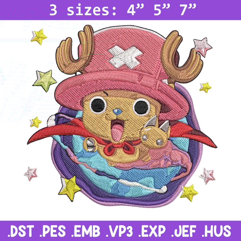 Chopper cute Embroidery Design,One piece Embroidery, Embroidery File, Anime Embroidery, Anime shirt, Digital download.jpg