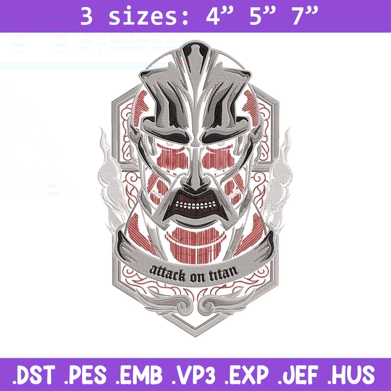 Colossal poster Embroidery Design, Aot Embroidery, Embroidery File, Anime Embroidery, Anime shirt, Digital download.jpg
