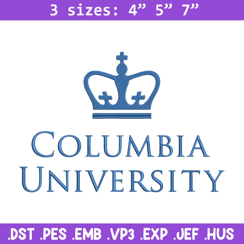 Columbia University logo embroidery design, Sport embroidery, logo sport embroidery, Embroidery design,NCAA embroidery..jpg