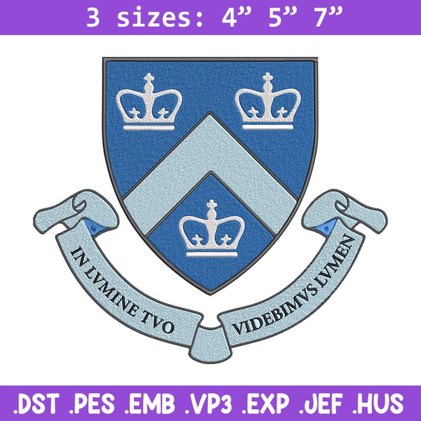 Columbia University logo embroidery design, Sport embroidery, logo sport embroidery, Embroidery design,NCAA embroidery.jpg
