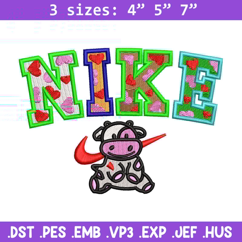 Cow color x nike embroidery design, Cow embroidery, Nike design, Embroidery shirt, Embroidery file, Digital download.jpg