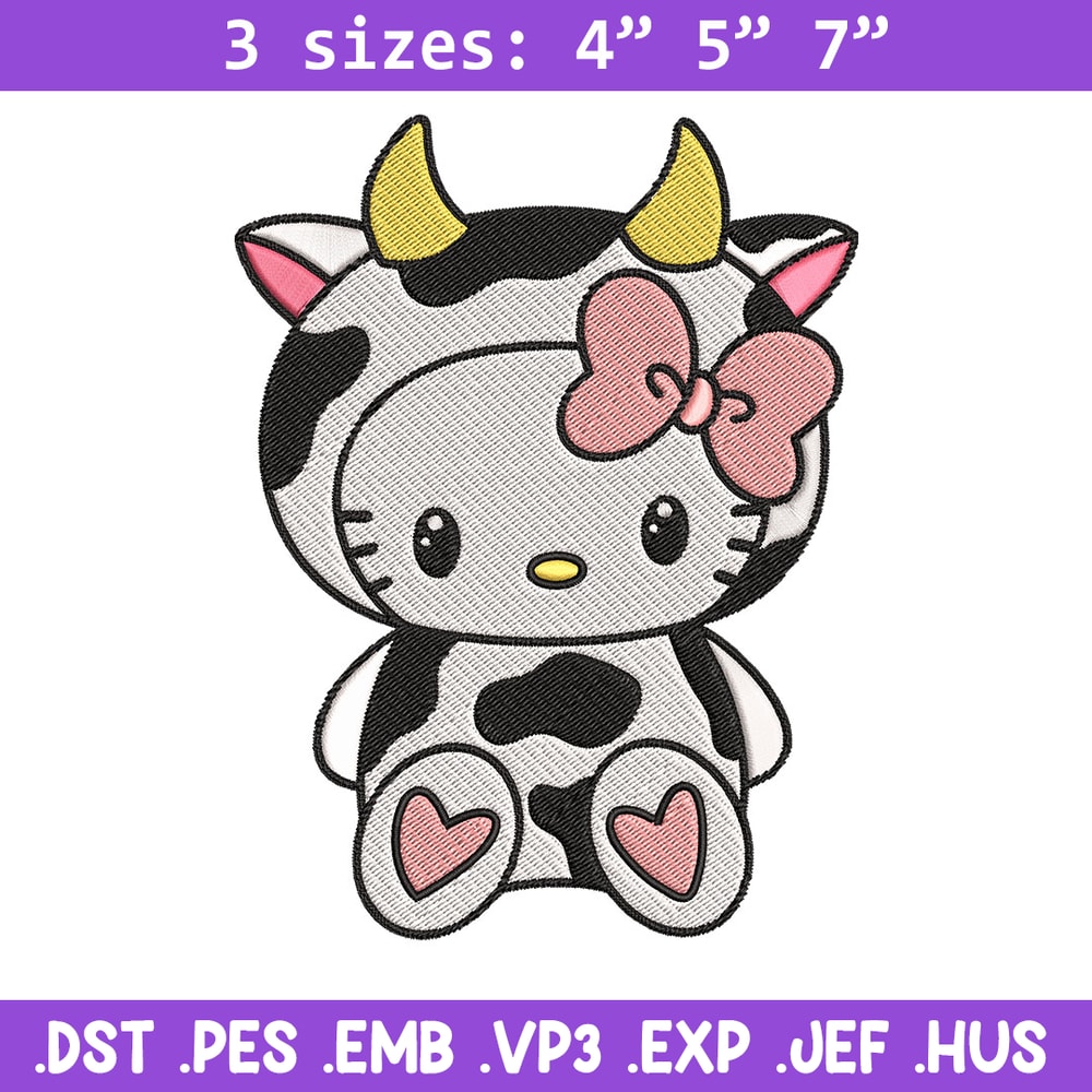 Cow Hello Kitty Embroidery Design, Hello Kitty Embroidery, Embroidery File, Cartoon shirt, Digital download..jpg