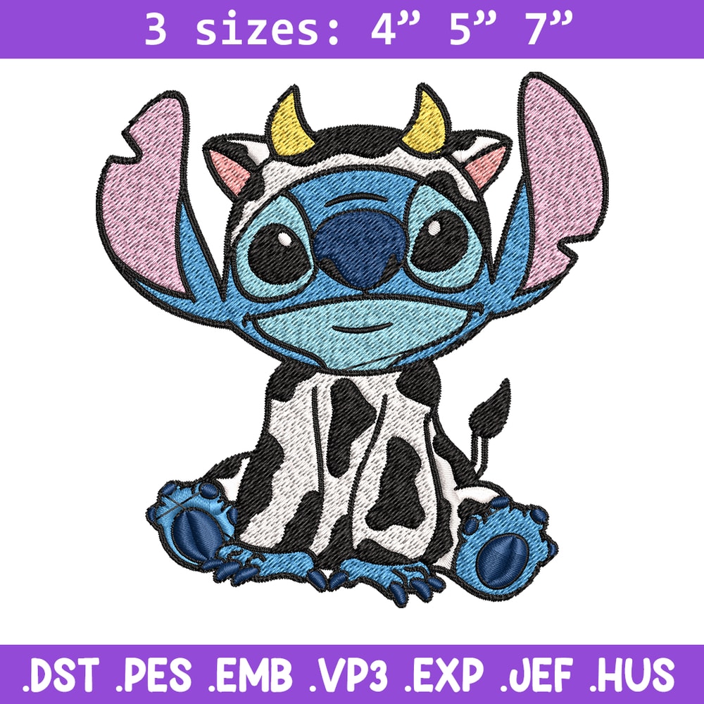 Cow Stitch Embroidery design, Cow Stitch Embroidery, cartoon design, Embroidery File, cartoon shirt, Digital download..jpg