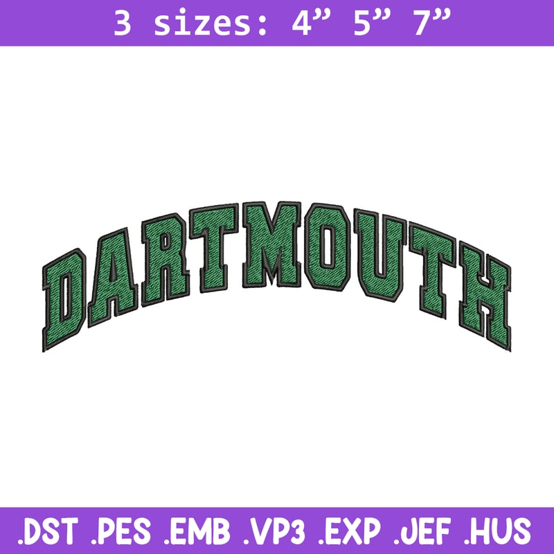 Dartmouth logo embroidery design, Baseball embroidery, Sport embroidery, logo sport embroidery, Embroidery design.jpg