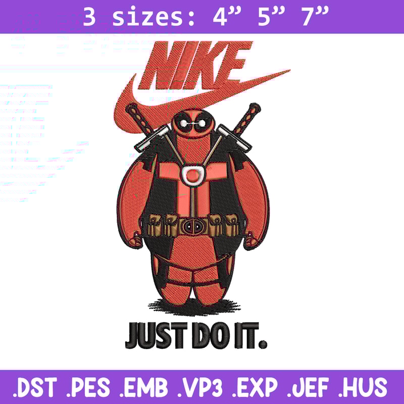 Deadpool funny Nike Embroidery design, Deadpool funny Embroidery, Nike design, Embroidery file, Instant download..jpg