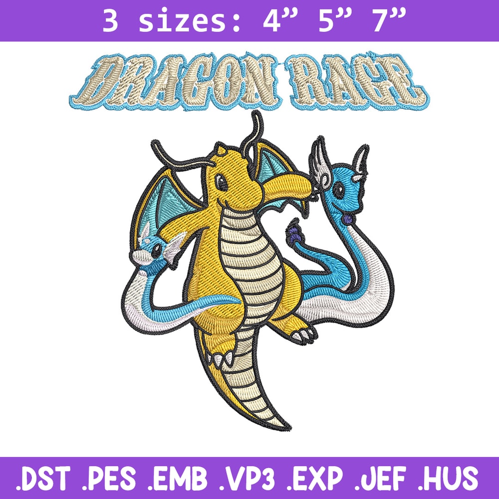 Dragonite Embroidery Design, Pokemon Embroidery, Embroidery File, Anime Embroidery,Anime shirt, Digital download.jpg