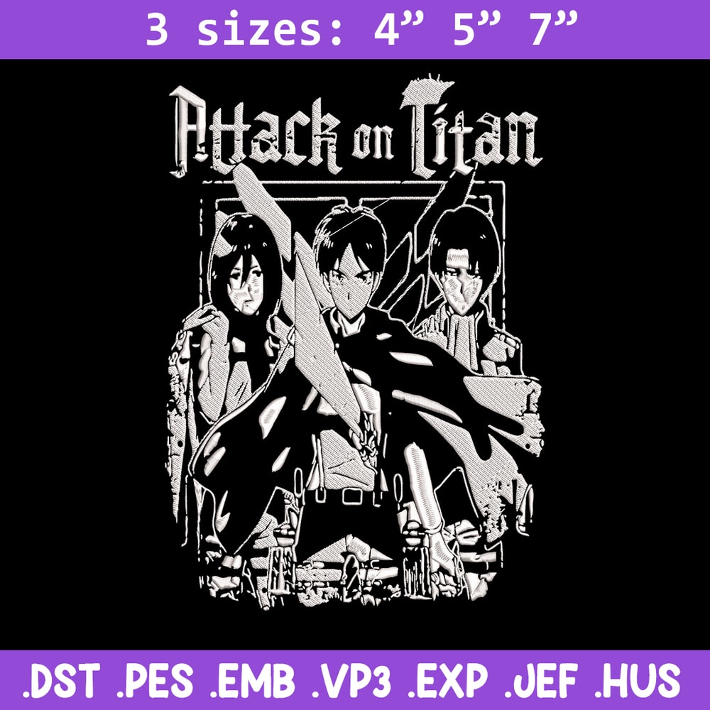 Eren friends Embroidery Design, Aot Embroidery, Embroidery File, Anime Embroidery, Anime shirt, Digital download..jpg