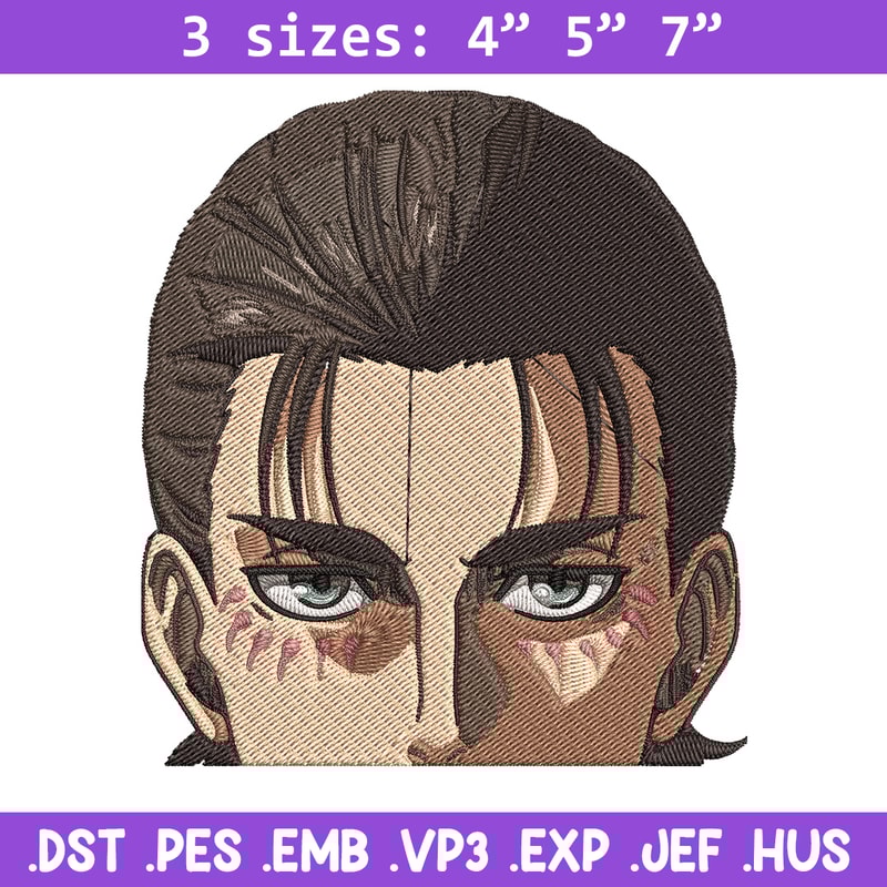 Eren Peeker Embroidery Design, Aot Embroidery, Embroidery File, Anime Embroidery, Anime shirt, Digital download..jpg