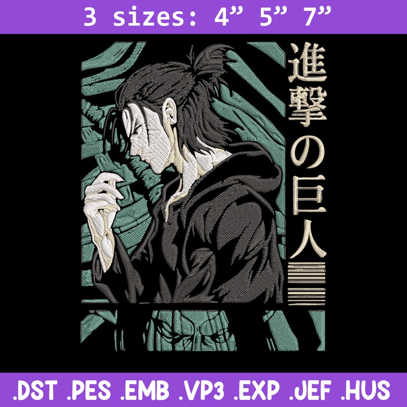 Eren poster Embroidery Design, Aot Embroidery,Embroidery File, Anime Embroidery, Anime shirt, Digital download.jpg