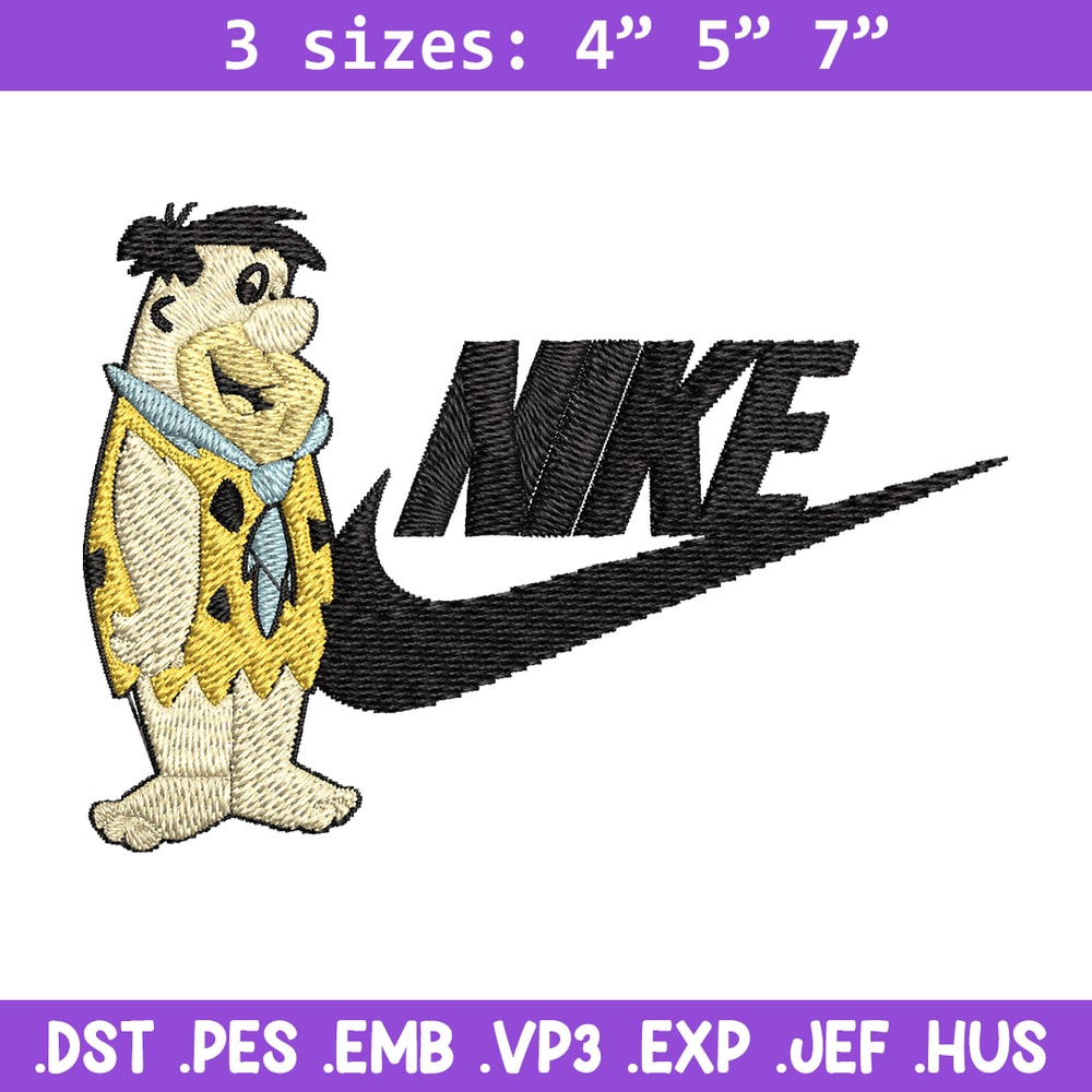Fred Flintstone Nike Embroidery design, Fred Flintstone Embroidery, Nike design, Embroidery file, Instant download..jpg