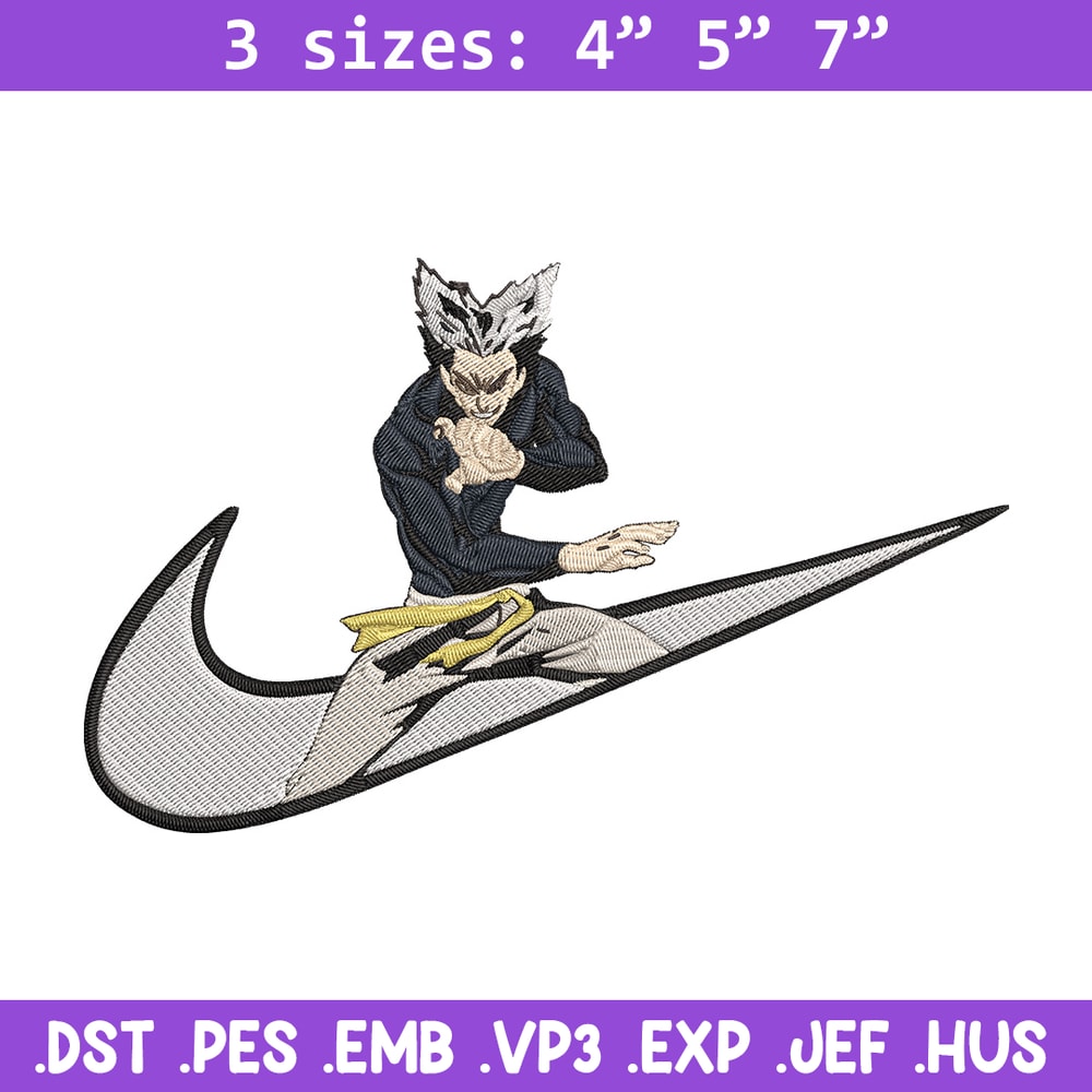 Garou x nike Embroidery Design, One punch man Embroidery, Embroidery File, Nike Embroidery, Anime shirt,Digital download.jpg
