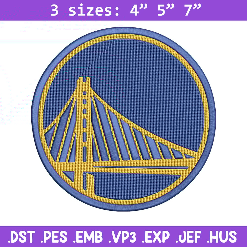 Golden State Warriors logo embroidery design, NBA embroidery,Sport embroidery, Embroidery design,Logo sport embroidery..jpg