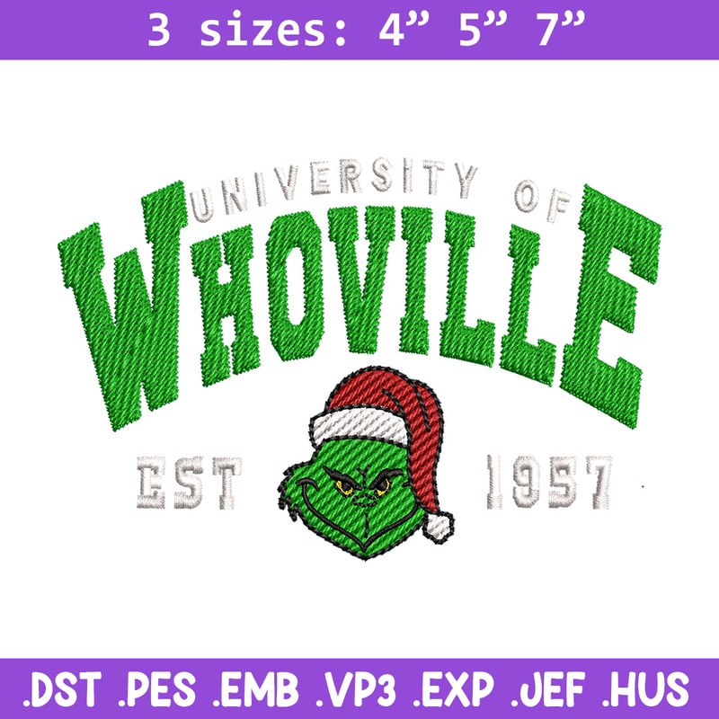 Grinch est1957 embroidery design, Grinch embroidery, Chrismas design, Embroidery file, Embroidery shirt,Digital download.jpg