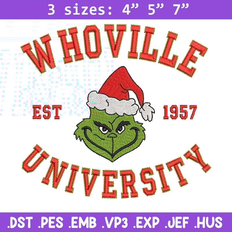 Grinch est1957 embroidery design, Grinch embroidery, Chrismas design, Embroidery shirt, Embroidery file,Digital download.jpg