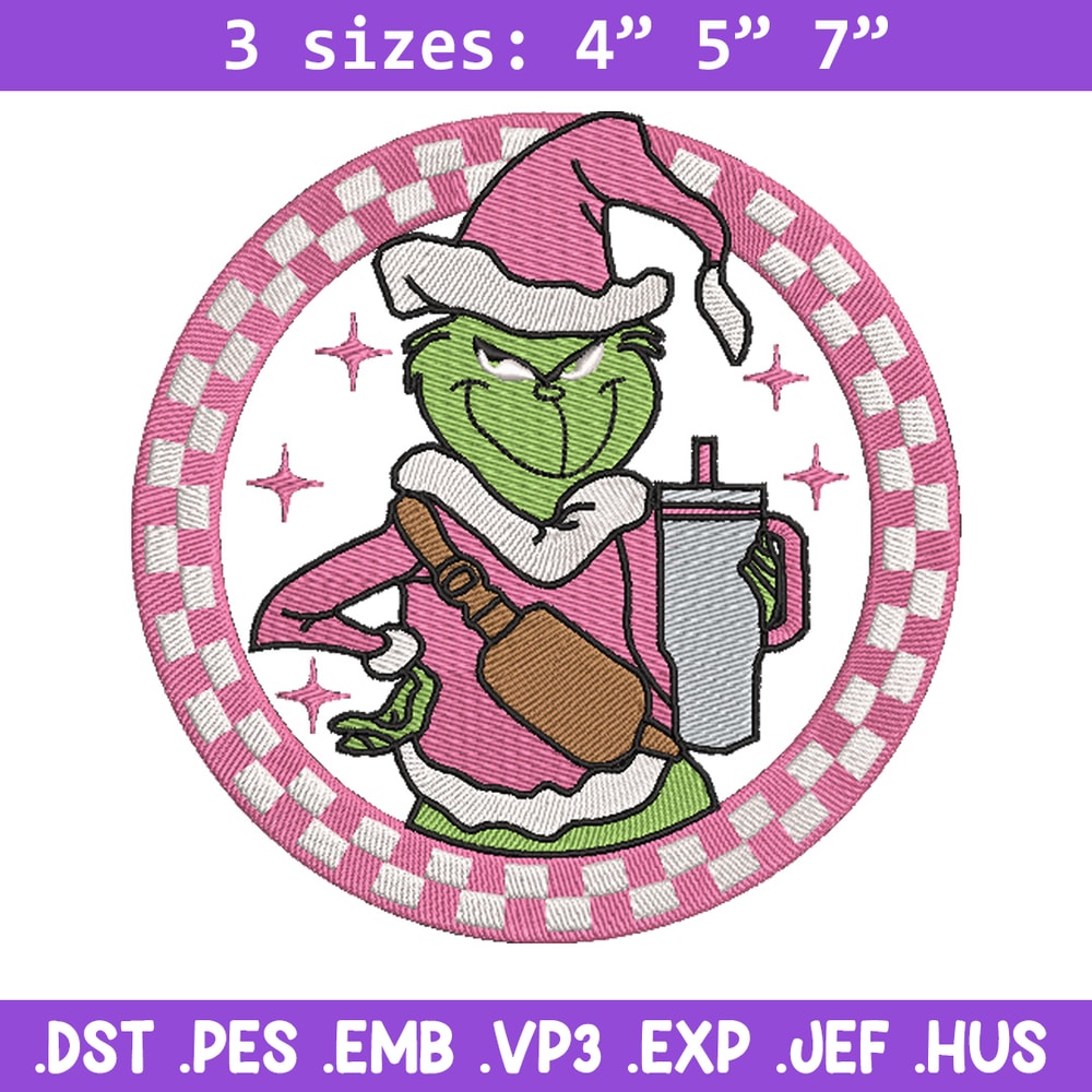 Grinch logo embroidery design, Grinch embroidery, Chrismas design,Embroidery shirt, Embroidery file, Digital download.jpg