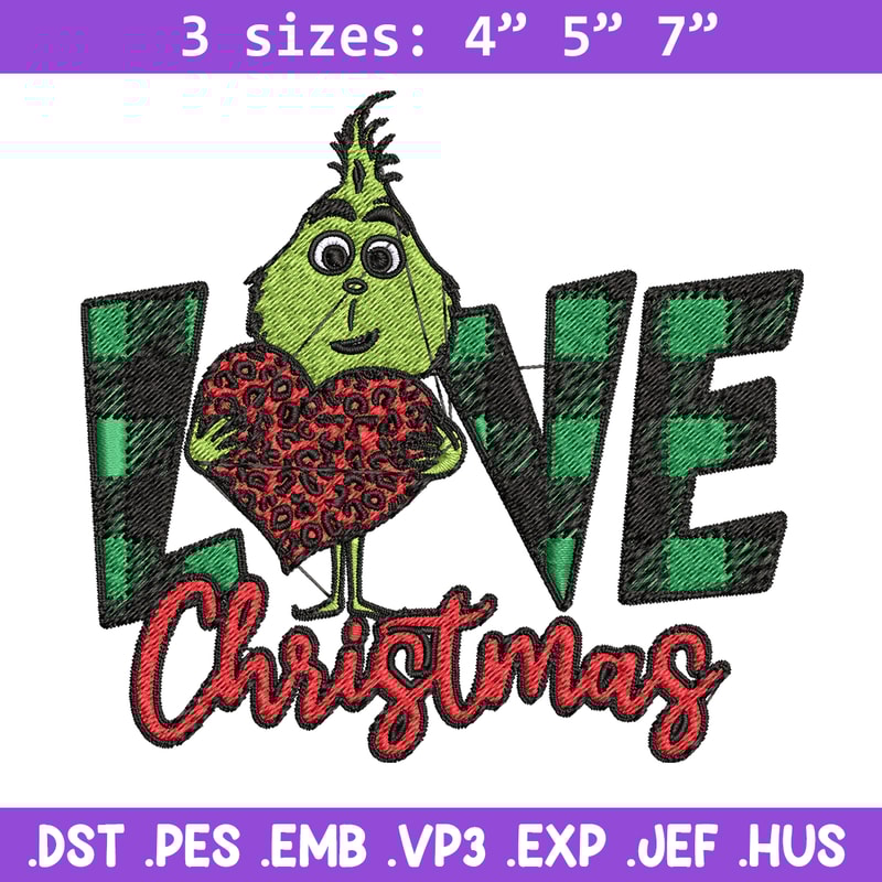 Grinch Love Christmas Embroidery design, Grinch christmas Embroidery, Grinch design, Embroidery file, Instant download..jpg