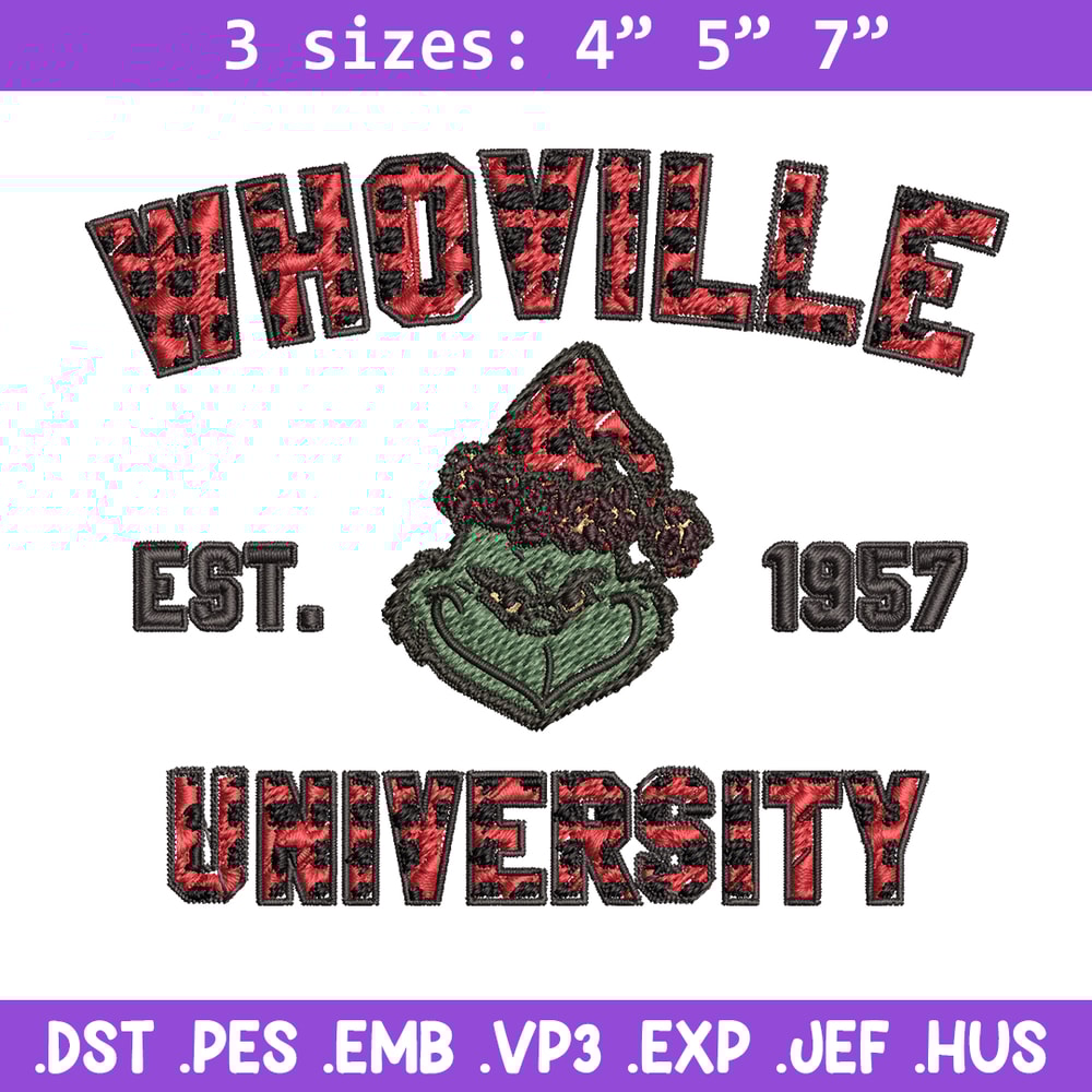Grinch Whoville University Christmas Embroidery design, Grinch Christmas Embroidery, Grinch design, Digital download..jpg