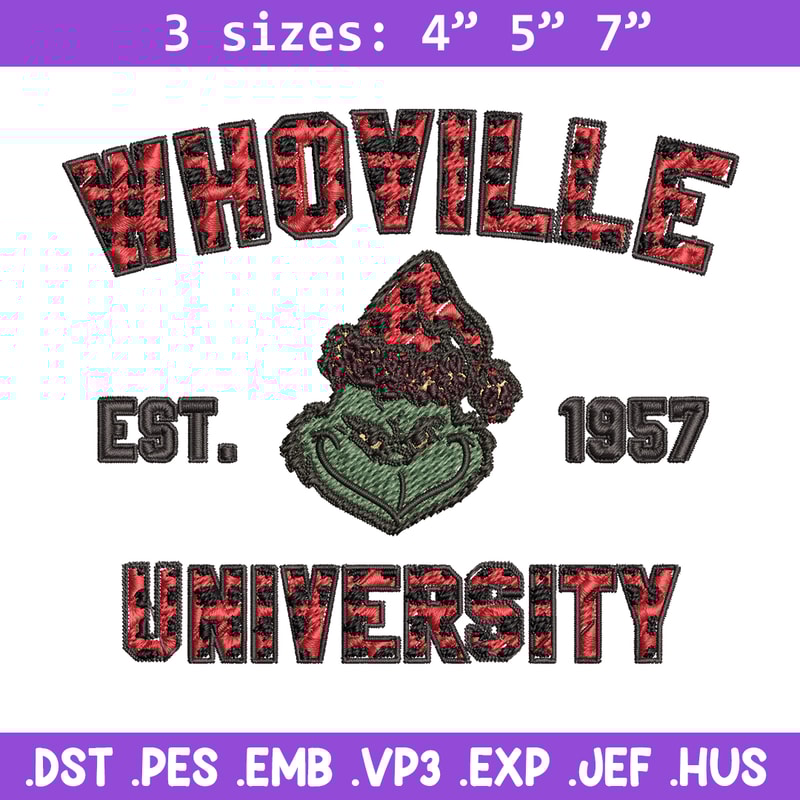 Grinch Whoville University Christmas Embroidery design, Grinch Christmas Embroidery, Grinch design, Digital download..jpg