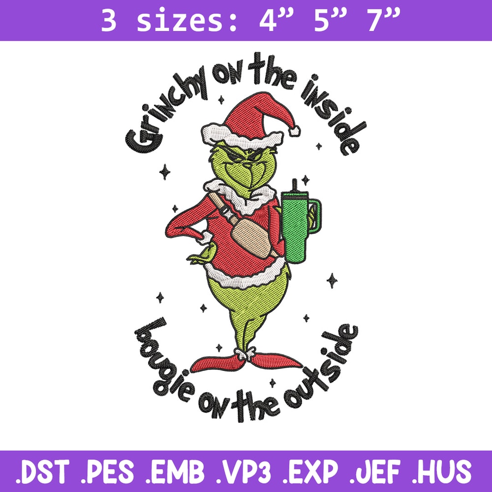 Grinchy Embroidery Design, Grinch Embroidery, Embroidery File, Chrismas Embroidery, Anime shirt, Digital download..jpg
