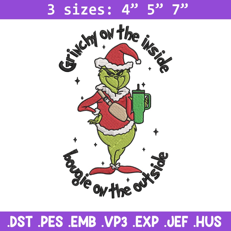 Grinchy Embroidery Design, Grinch Embroidery, Embroidery File, Chrismas Embroidery, Anime shirt, Digital download..jpg