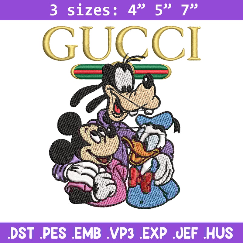 Gucci Mickey And Friend Embroidery design, Disney Embroidery, cartoon design, Embroidery File, Instant download..jpg