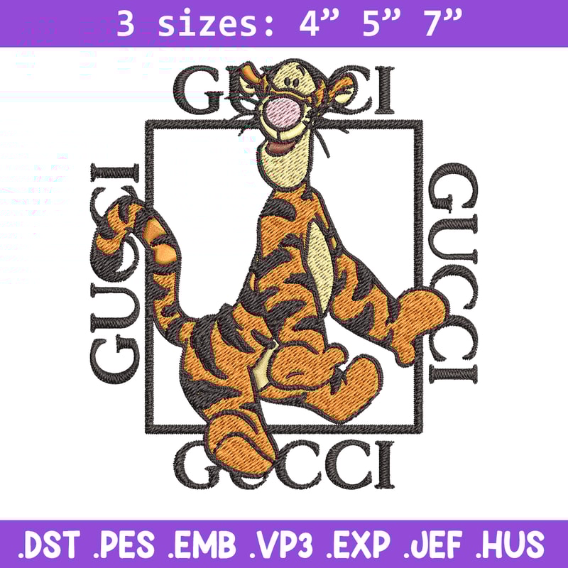 Gucci Tiger Embroidery design, winnie the pooh cartoon Embroidery, cartoon design, Embroidery File, Instant download..jpg