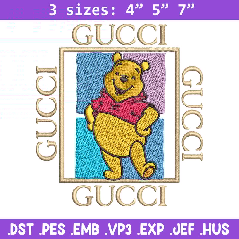 Gucci Winnie Pooh Embroidery design, Winnie Pooh Embroidery, cartoon design, Embroidery File, Digital download..jpg