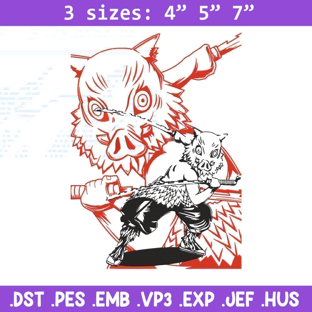 Hashibira Inosuke Embroidery Design, Demon slayer Embroidery, Embroidery File, Anime Embroidery, Digital download.jpg