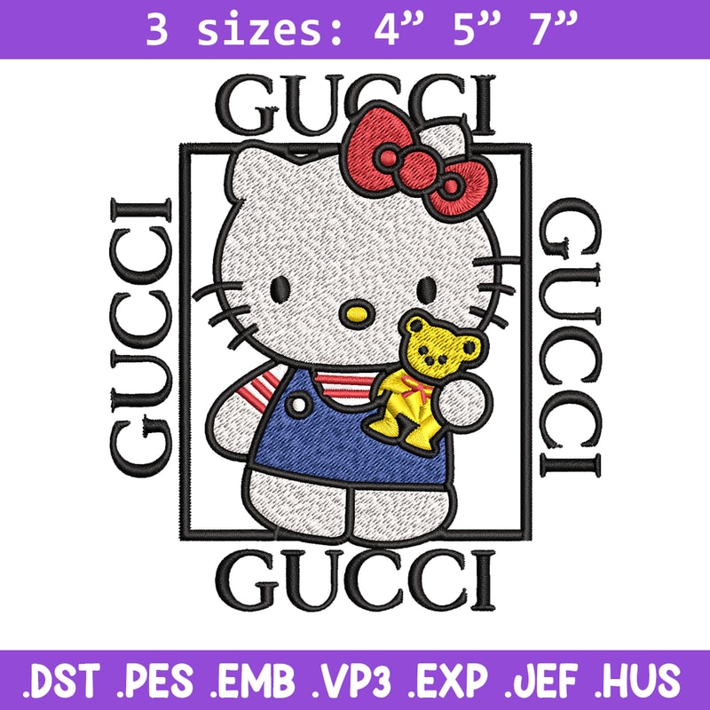 Hello kitty Gucci Embroidery design, Hello kitty Embroidery, cartoon design, Embroidery File, Instant download..jpg