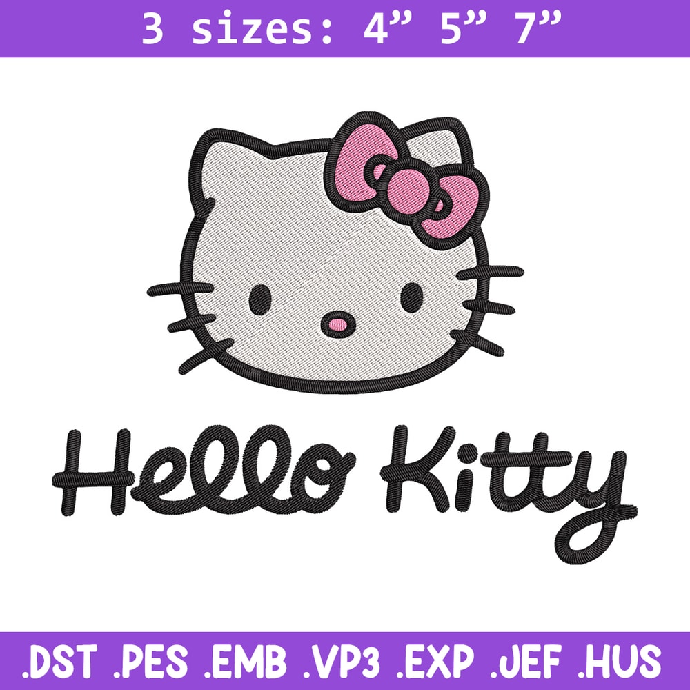 Hello Kitty logo Embroidery Design, Hello kitty Embroidery, Embroidery File, Anime Embroidery, Digital download.jpg
