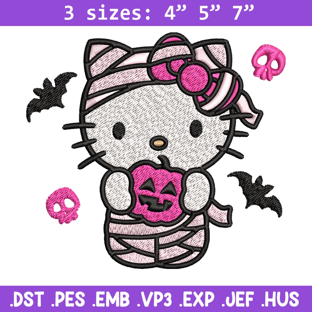 Hello Kitty Mummy Embroidery design, Hello Kitty Embroidery, Embroidery File, cartoon design, Digital download..jpg