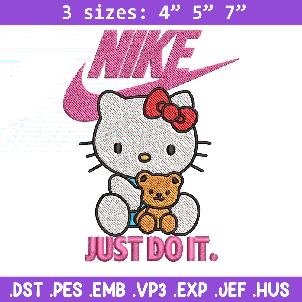Hello kitty Nike Embroidery design, Hello kitty Embroidery, Nike design, Embroidery file, cartoon logo. Instant download.jpg