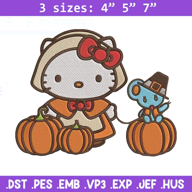 Hello kitty pumpkin Embroidery Design, Hello kitty Embroidery, Embroidery File, Anime Embroidery, Digital download.jpg