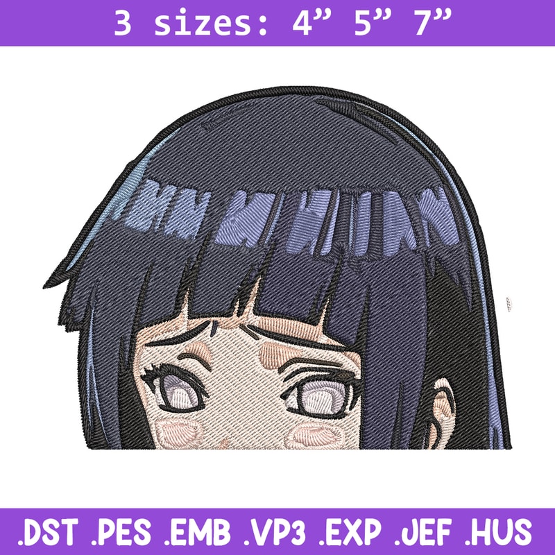 Hinata Peeker Embroidery Design, Naruto Embroidery, Embroidery File, Anime Embroidery, Anime shirt, Digital download.jpg
